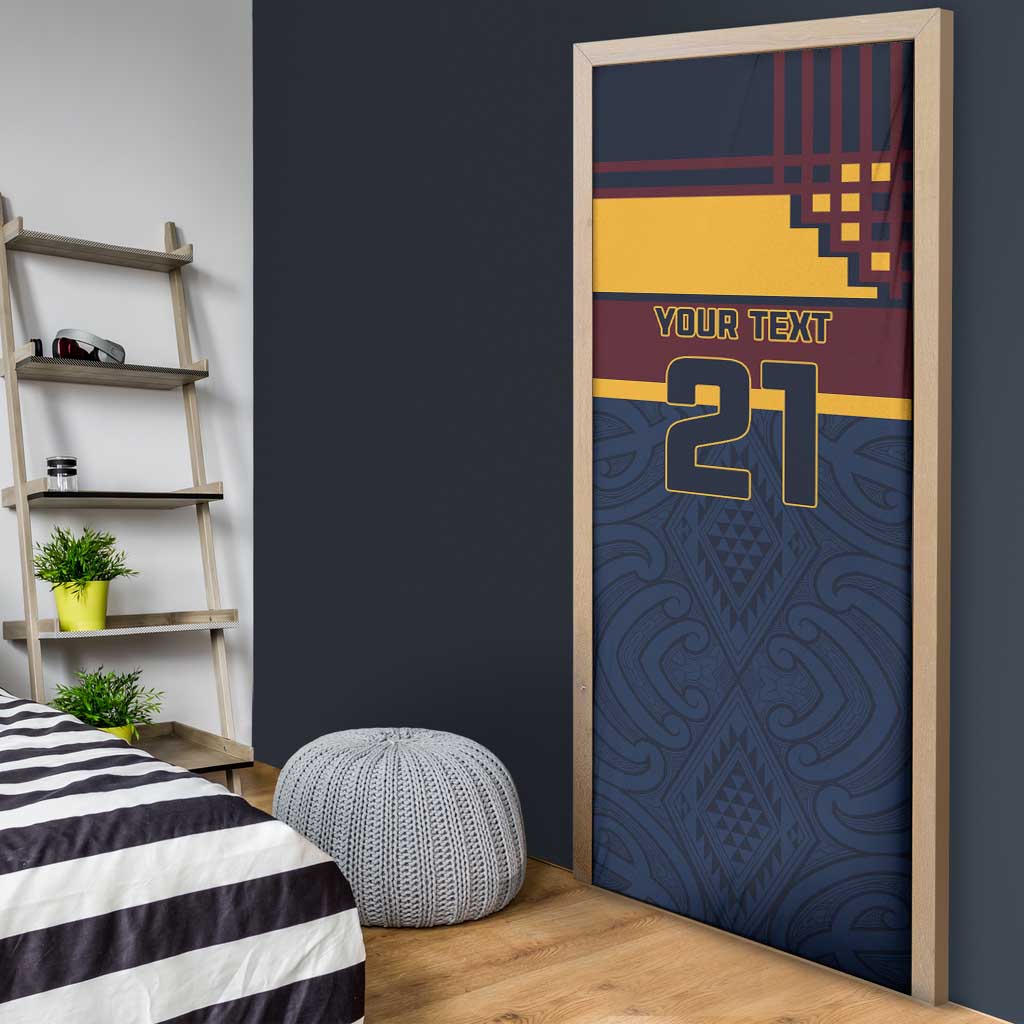 New Zealand Rugby Pacific Custom Door Cover Kahupeka Retro 2025 Taniko Motif LT9 - Polynesian Pride