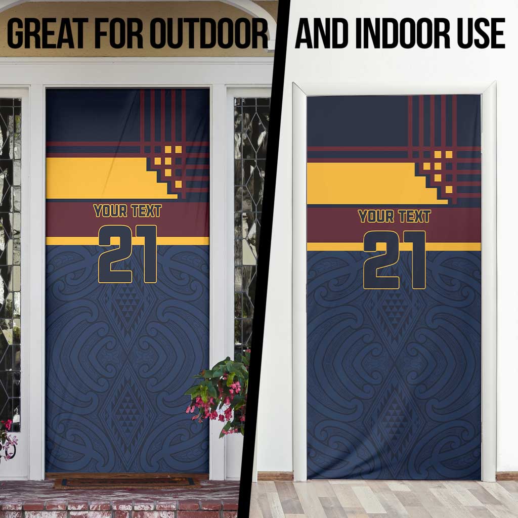 New Zealand Rugby Pacific Custom Door Cover Kahupeka Retro 2025 Taniko Motif LT9 - Polynesian Pride