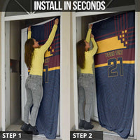 New Zealand Rugby Pacific Custom Door Cover Kahupeka Retro 2025 Taniko Motif LT9 - Polynesian Pride