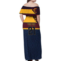 New Zealand Rugby Pacific Custom Family Matching Off Shoulder Maxi Dress and Hawaiian Shirt Kahupeka Retro 2025 Taniko Motif LT9 - Polynesian Pride