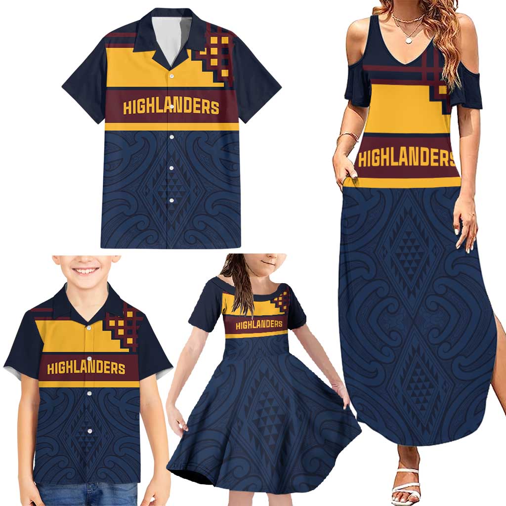 New Zealand Rugby Pacific Custom Family Matching Summer Maxi Dress and Hawaiian Shirt Kahupeka Retro 2025 Taniko Motif LT9 - Polynesian Pride