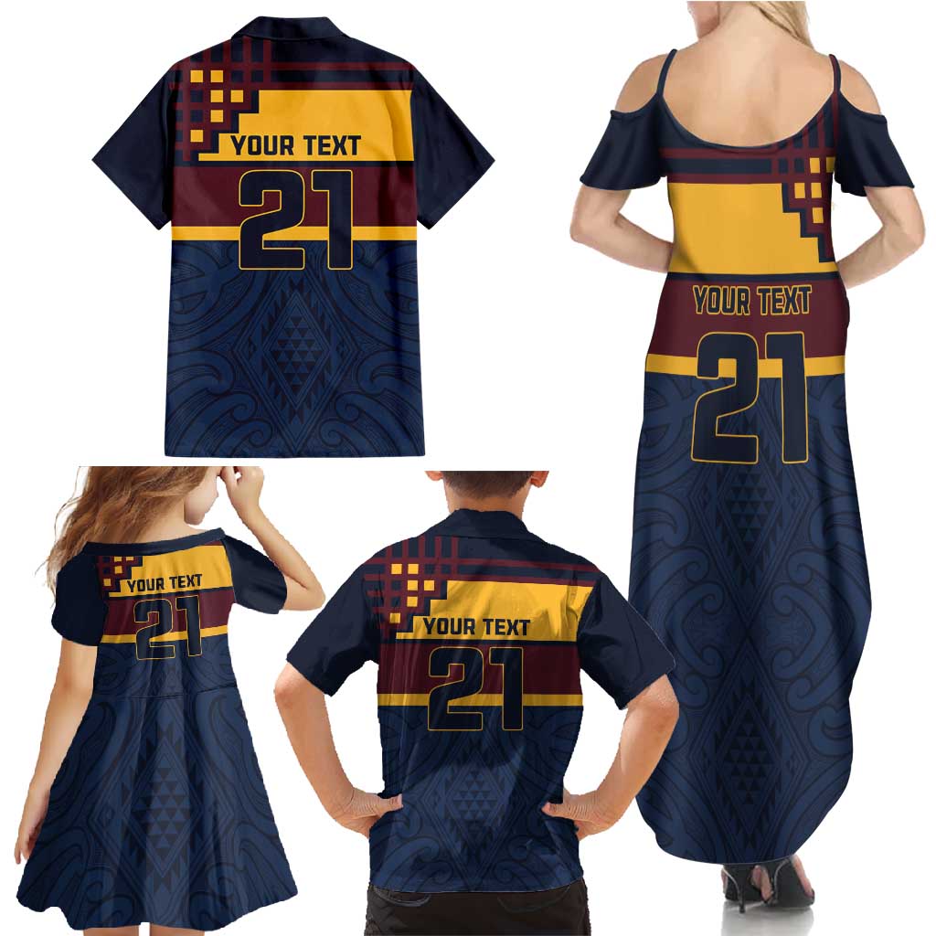 New Zealand Rugby Pacific Custom Family Matching Summer Maxi Dress and Hawaiian Shirt Kahupeka Retro 2025 Taniko Motif LT9 - Polynesian Pride