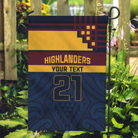 New Zealand Rugby Pacific Custom Garden Flag Kahupeka Retro 2025 Taniko Motif LT9 Garden Flag Blue - Polynesian Pride