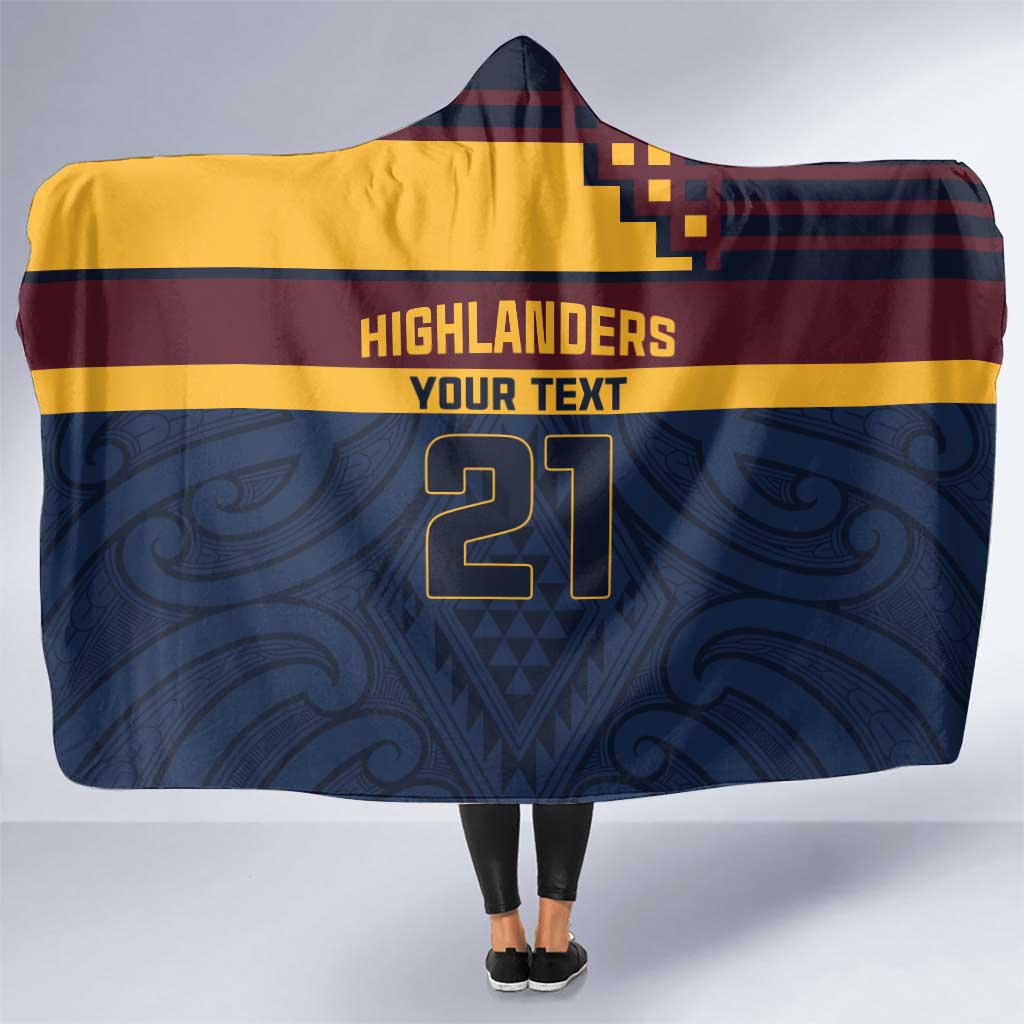 New Zealand Rugby Pacific Custom Hooded Blanket Kahupeka Retro 2025 Taniko Motif LT9 One Size Blue - Polynesian Pride