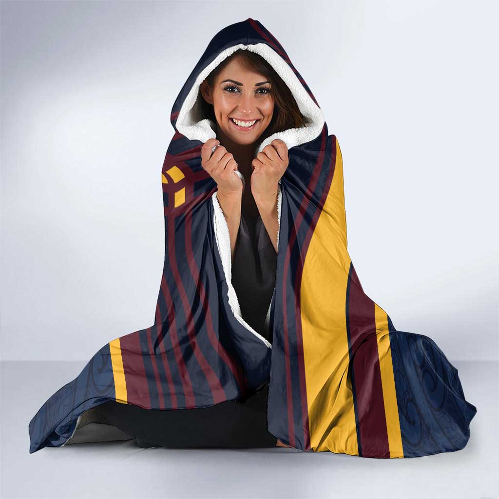 New Zealand Rugby Pacific Custom Hooded Blanket Kahupeka Retro 2025 Taniko Motif LT9 - Polynesian Pride
