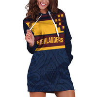 New Zealand Rugby Pacific Custom Hoodie Dress Kahupeka Retro 2025 Taniko Motif LT9 Blue - Polynesian Pride