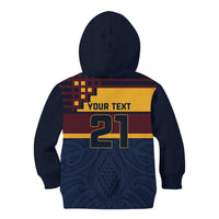 New Zealand Rugby Pacific Custom Kid Hoodie Kahupeka Retro 2025 Taniko Motif LT9 - Polynesian Pride