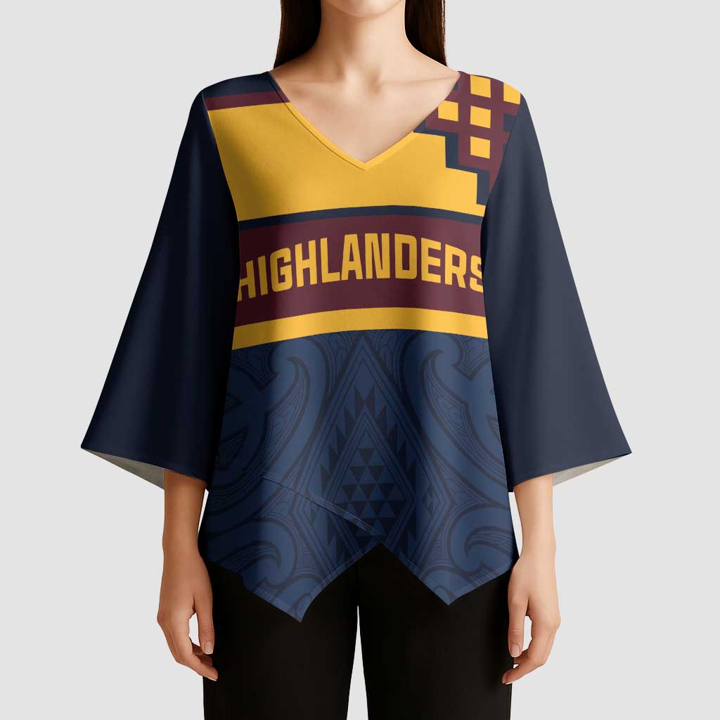 New Zealand Rugby Pacific Custom Kimono Sleeve Blouse Kahupeka Retro 2025 Taniko Motif LT9 - Polynesian Pride