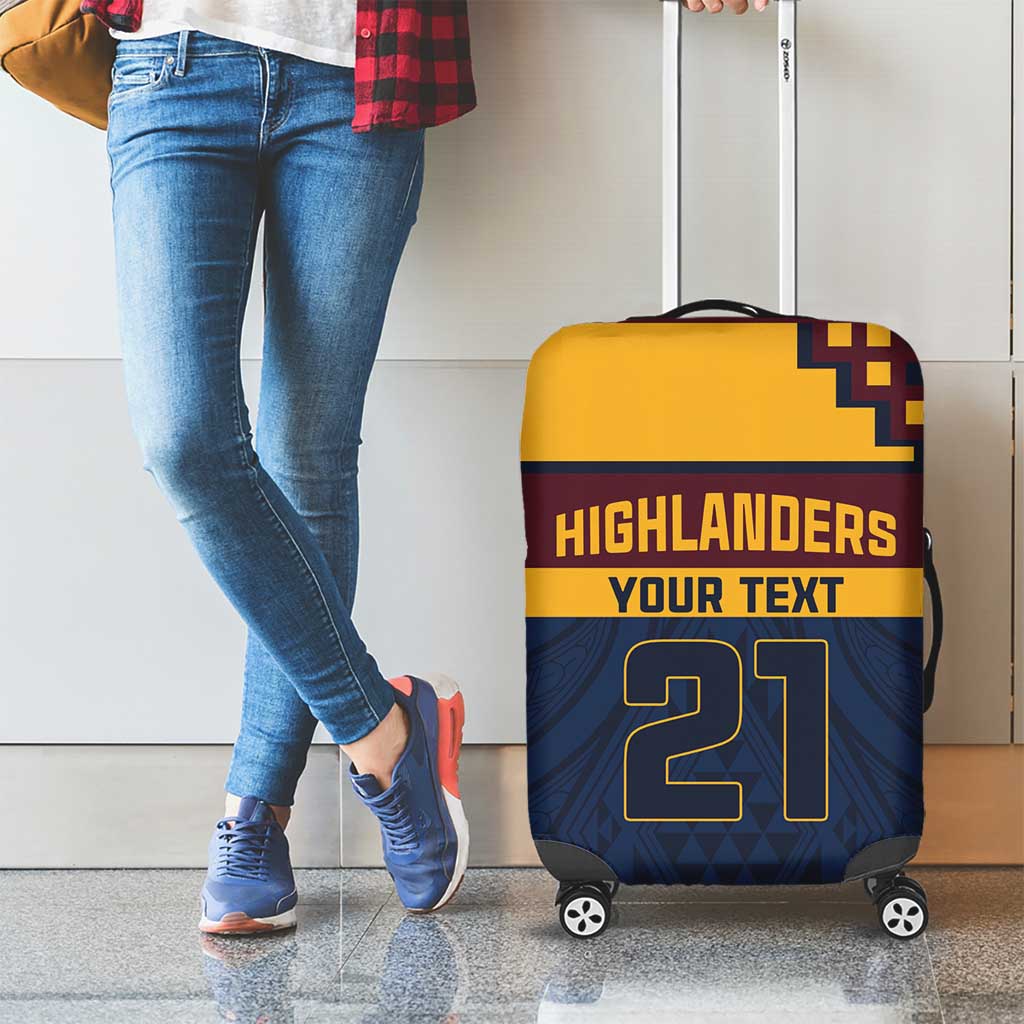 New Zealand Rugby Pacific Custom Luggage Cover Kahupeka Retro 2025 Taniko Motif
