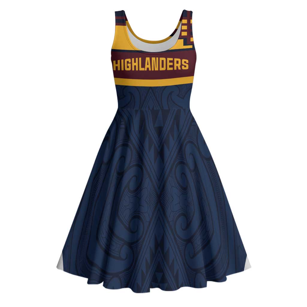 New Zealand Rugby Pacific Custom Midi Dress Kahupeka Retro 2025 Taniko Motif LT9 Blue - Polynesian Pride