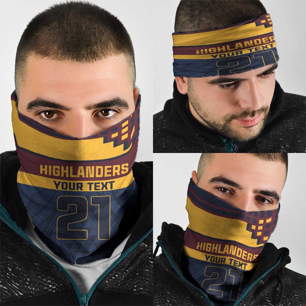 New Zealand Rugby Pacific Custom Neck Gaiter Kahupeka Retro 2025 Taniko Motif - Polynesian Pride