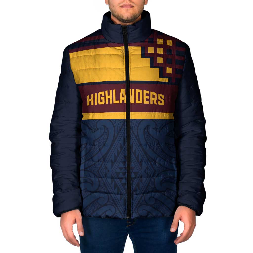 New Zealand Rugby Pacific Custom Padded Jacket Kahupeka Retro 2025 Taniko Motif - Polynesian Pride