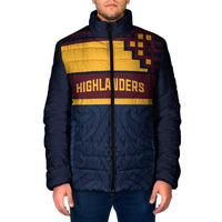 New Zealand Rugby Pacific Custom Padded Jacket Kahupeka Retro 2025 Taniko Motif - Polynesian Pride