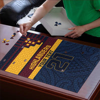 New Zealand Rugby Pacific Custom Puzzle Kahupeka Retro 2025 Taniko Motif - Polynesian Pride