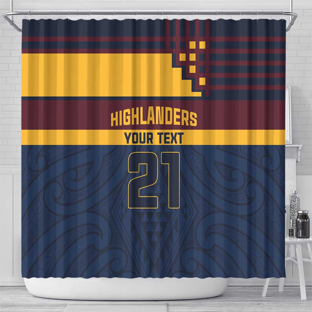 New Zealand Rugby Pacific Custom Shower Curtain Kahupeka Retro 2025 Taniko Motif LT9 - Polynesian Pride