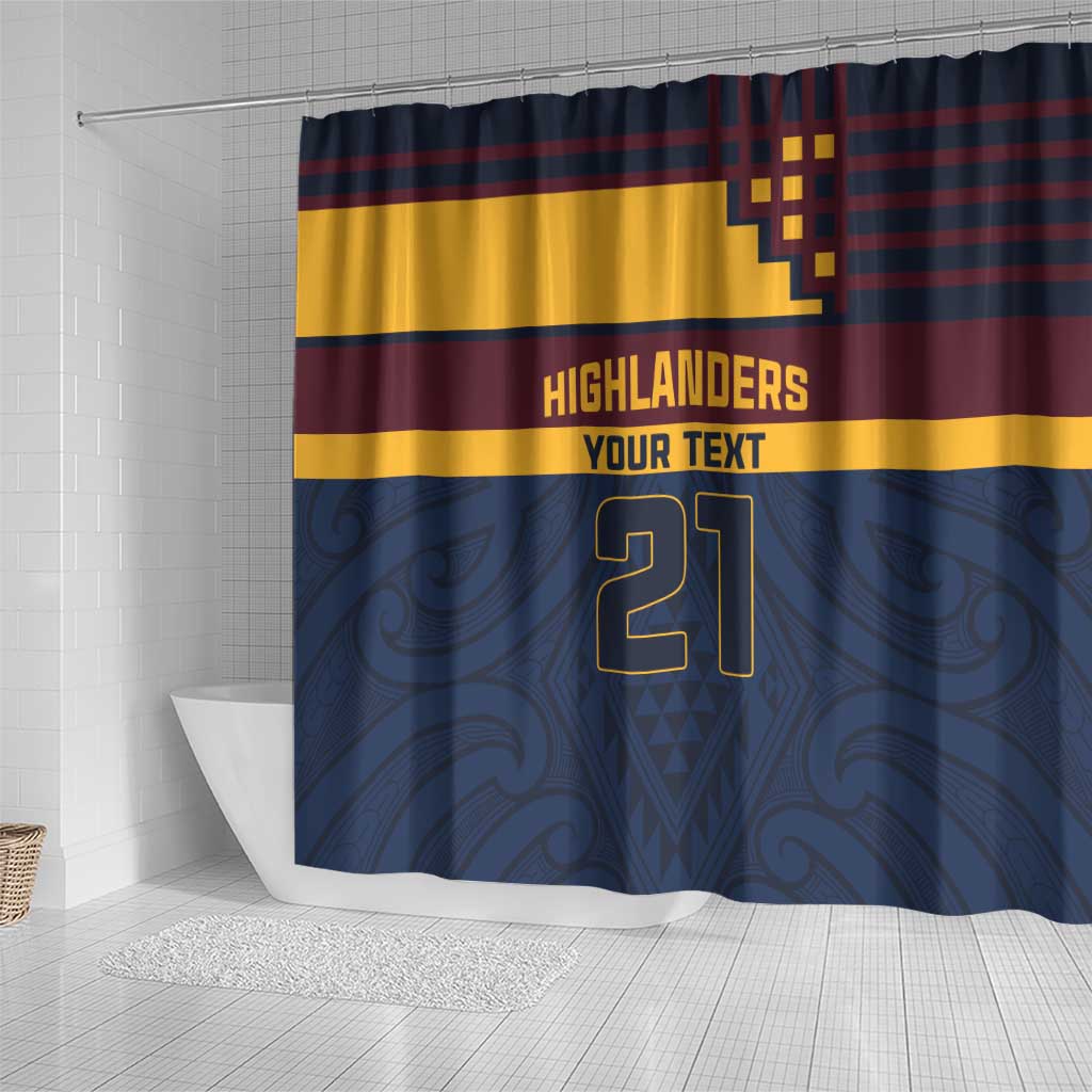 New Zealand Rugby Pacific Custom Shower Curtain Kahupeka Retro 2025 Taniko Motif LT9 - Polynesian Pride