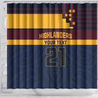 New Zealand Rugby Pacific Custom Shower Curtain Kahupeka Retro 2025 Taniko Motif LT9 - Polynesian Pride