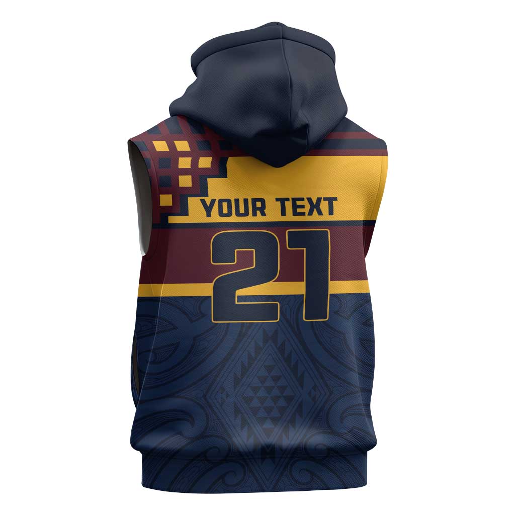 New Zealand Rugby Pacific Custom Sleeveless Hoodie Kahupeka Retro 2025 Taniko Motif LT9 - Polynesian Pride