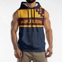 New Zealand Rugby Pacific Custom Sleeveless Zip Hoodie Kahupeka Retro 2025 Taniko Motif LT9 - Polynesian Pride