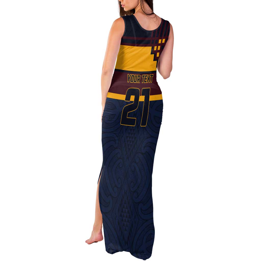 New Zealand Rugby Pacific Custom Tank Maxi Dress Kahupeka Retro 2025 Taniko Motif LT9 - Polynesian Pride