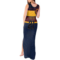 New Zealand Rugby Pacific Custom Tank Maxi Dress Kahupeka Retro 2025 Taniko Motif LT9 - Polynesian Pride