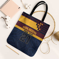 New Zealand Rugby Pacific Custom Tote Bag Kahupeka Retro 2025 Taniko Motif LT9 Black Strap One Size Blue - Polynesian Pride