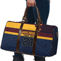 New Zealand Rugby Pacific Custom Travel Bag Kahupeka Retro 2025 Taniko Motif LT9 - Polynesian Pride