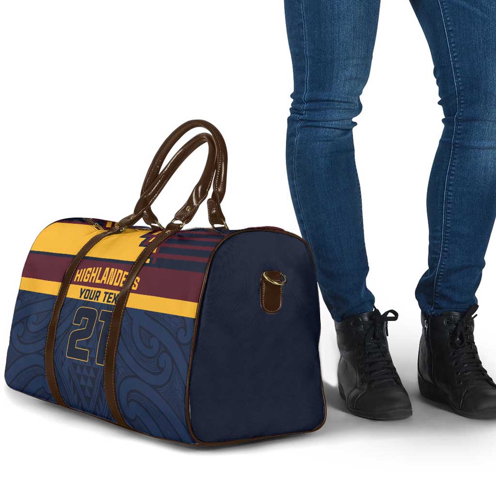 New Zealand Rugby Pacific Custom Travel Bag Kahupeka Retro 2025 Taniko Motif LT9 - Polynesian Pride
