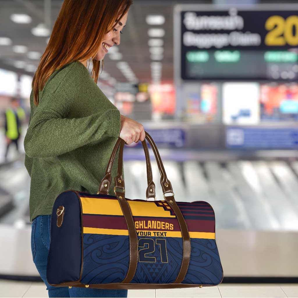 New Zealand Rugby Pacific Custom Travel Bag Kahupeka Retro 2025 Taniko Motif LT9 - Polynesian Pride