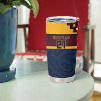 New Zealand Rugby Pacific Custom Tumbler Cup Kahupeka Retro 2025 Taniko Motif LT9 - Polynesian Pride