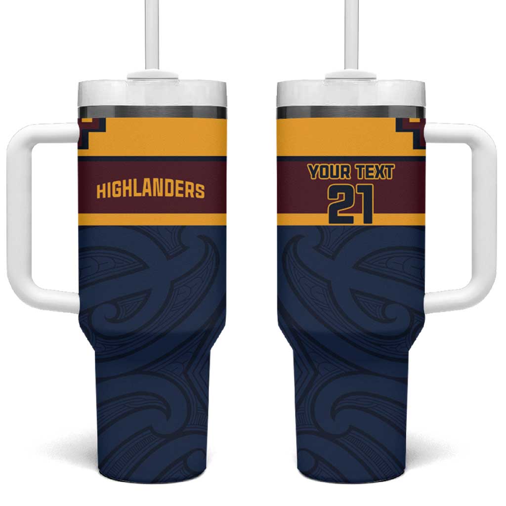 New Zealand Rugby Pacific Custom Tumbler With Handle Kahupeka Retro 2025 Taniko Motif LT9 One Size: 40 oz Blue - Polynesian Pride