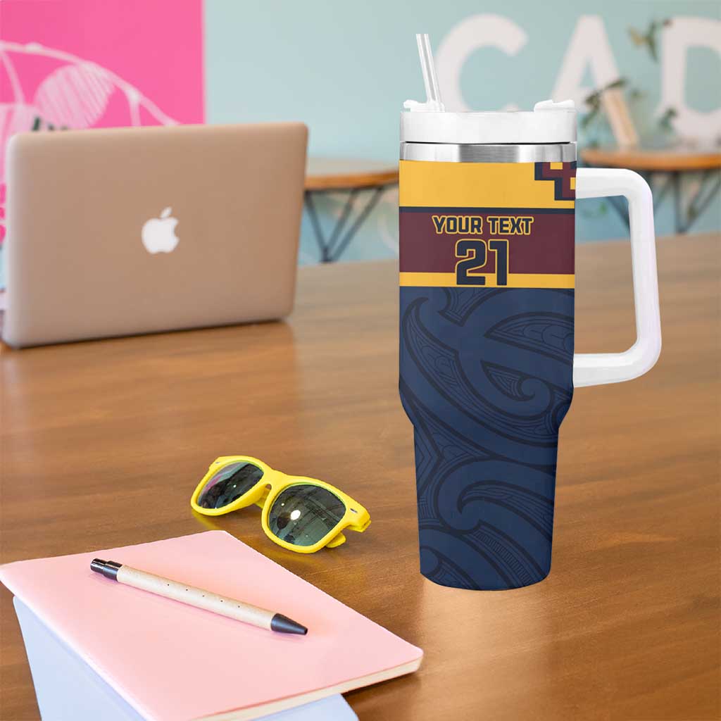New Zealand Rugby Pacific Custom Tumbler With Handle Kahupeka Retro 2025 Taniko Motif LT9 - Polynesian Pride