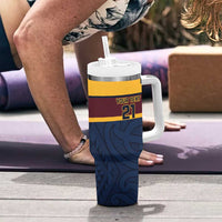 New Zealand Rugby Pacific Custom Tumbler With Handle Kahupeka Retro 2025 Taniko Motif LT9 - Polynesian Pride