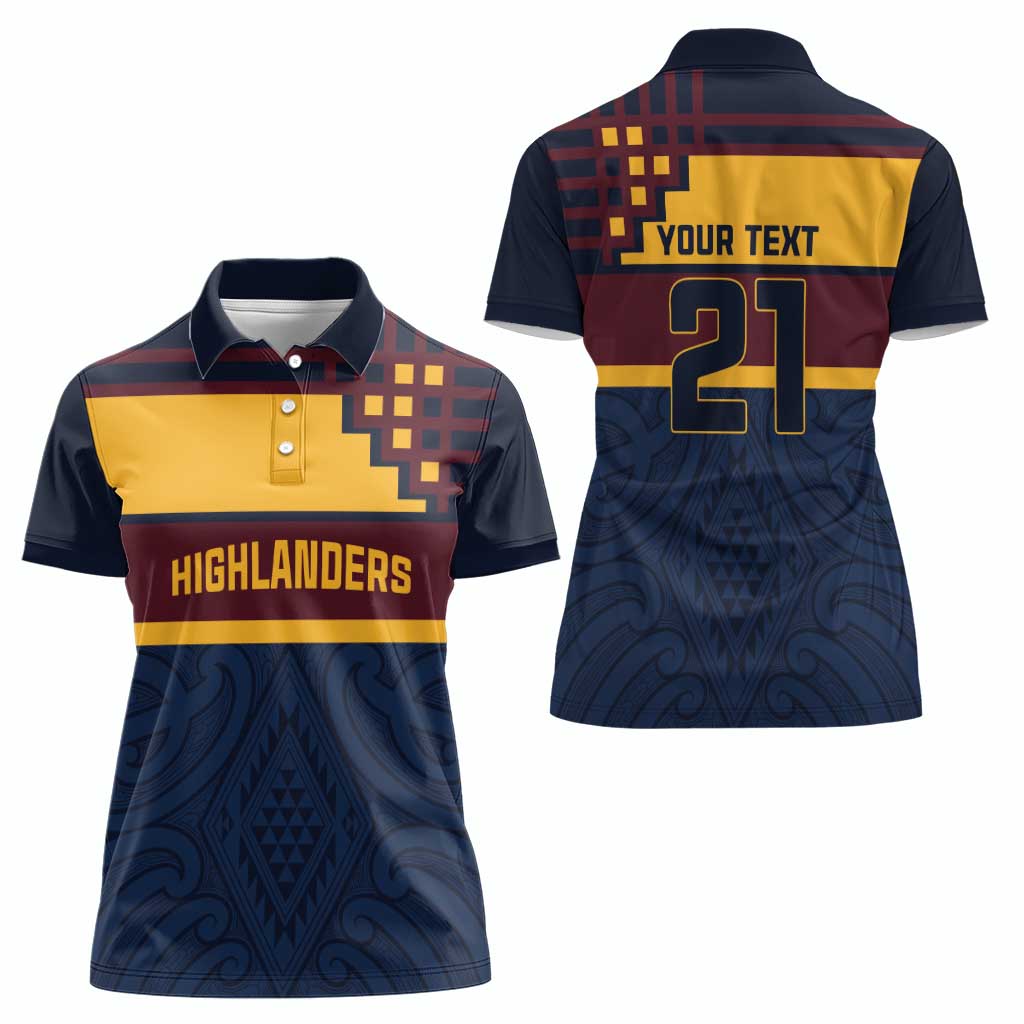 New Zealand Rugby Pacific Custom Women Polo Shirt Kahupeka Retro 2025 Taniko Motif LT9 - Polynesian Pride