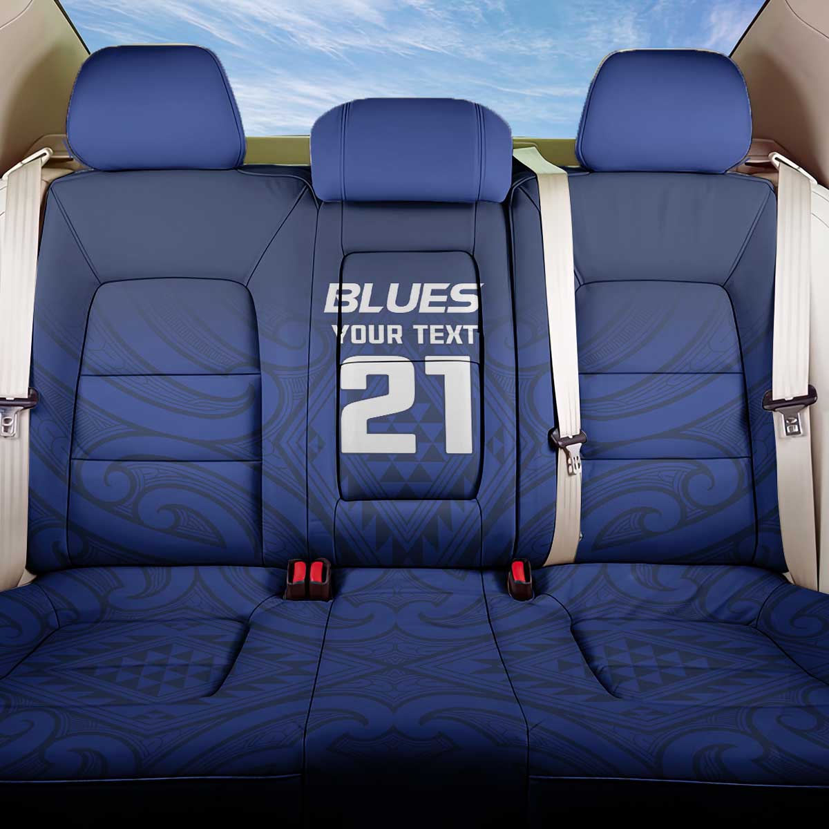 New Zealand Rugby Pacific Custom Back Car Seat Cover Kahurangi Auckland All Blue LT9 One Size Blue - Polynesian Pride