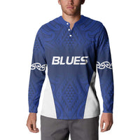 New Zealand Rugby Pacific Custom Button Sweatshirt Kahurangi Auckland All Blue