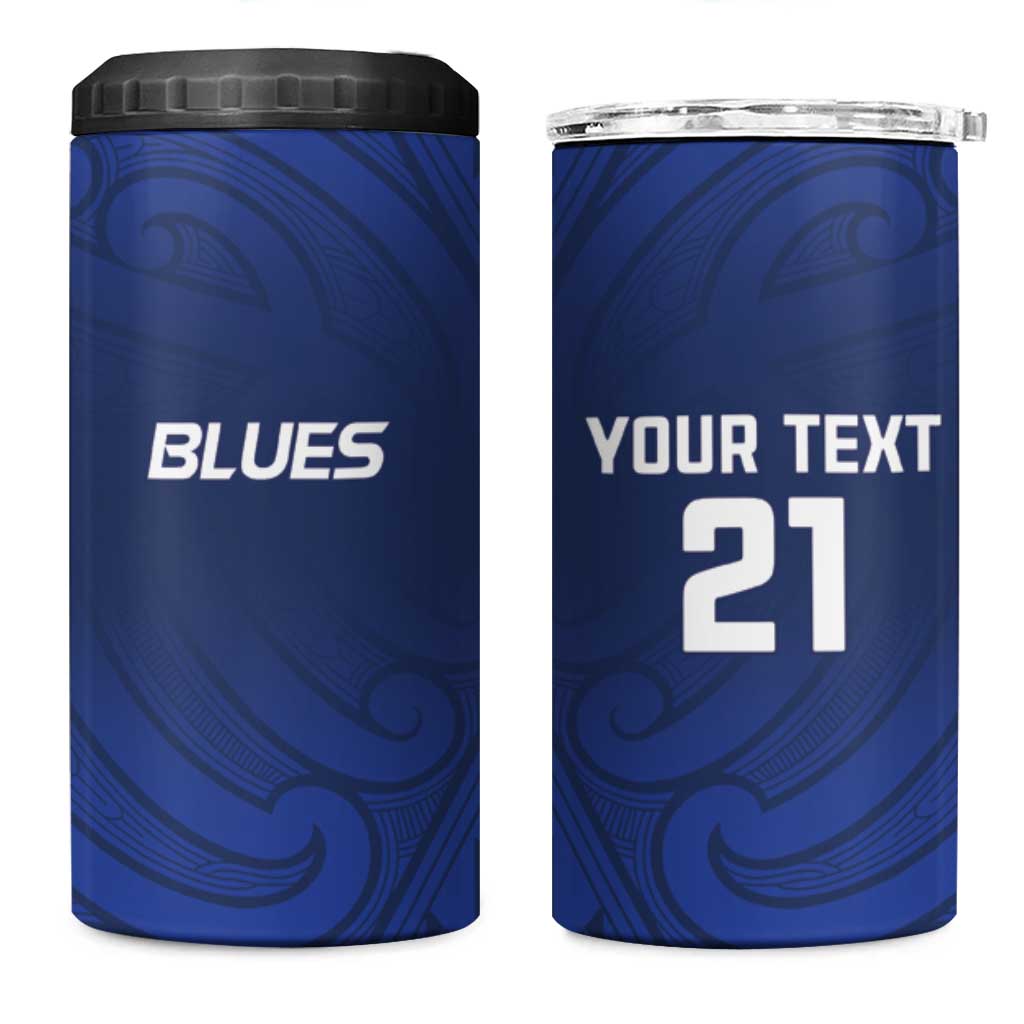 New Zealand Rugby Pacific Custom 4 in 1 Can Cooler Tumbler Kahurangi Auckland All Blue LT9 One Size: 16 oz Blue - Polynesian Pride