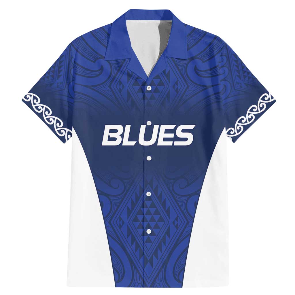 New Zealand Rugby Pacific Custom Family Matching Mermaid Dress and Hawaiian Shirt Kahurangi Auckland All Blue LT9 Dad's Shirt - Short Sleeve Blue - Polynesian Pride