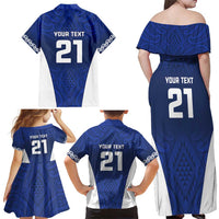 New Zealand Rugby Pacific Custom Family Matching Off Shoulder Maxi Dress and Hawaiian Shirt Kahurangi Auckland All Blue LT9 - Polynesian Pride