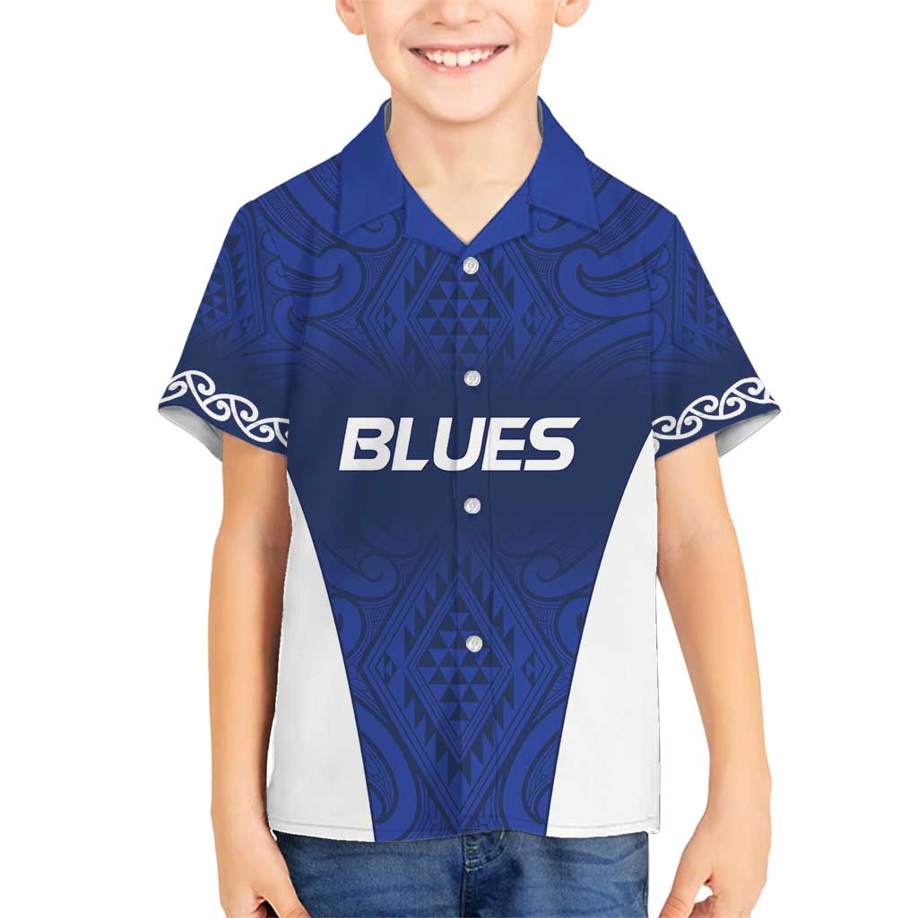 New Zealand Rugby Pacific Custom Family Matching Tank Maxi Dress and Hawaiian Shirt Kahurangi Auckland All Blue