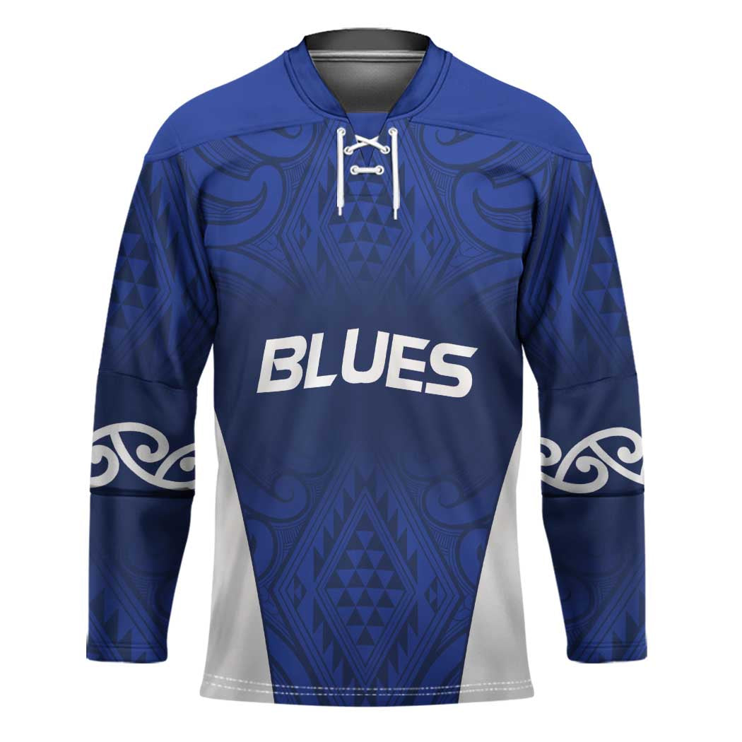 New Zealand Rugby Pacific Custom Hockey Jersey Kahurangi Auckland All Blue LT9 Unisex Blue - Polynesian Pride