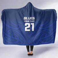 New Zealand Rugby Pacific Custom Hooded Blanket Kahurangi Auckland All Blue LT9 One Size Blue - Polynesian Pride