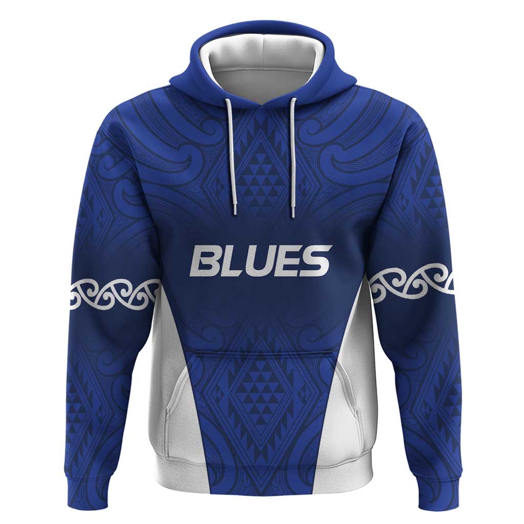 New Zealand Rugby Pacific Custom Hoodie Kahurangi Auckland All Blue LT9 Pullover Hoodie Blue - Polynesian Pride