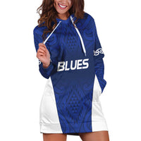 New Zealand Rugby Pacific Custom Hoodie Dress Kahurangi Auckland All Blue LT9 Blue - Polynesian Pride