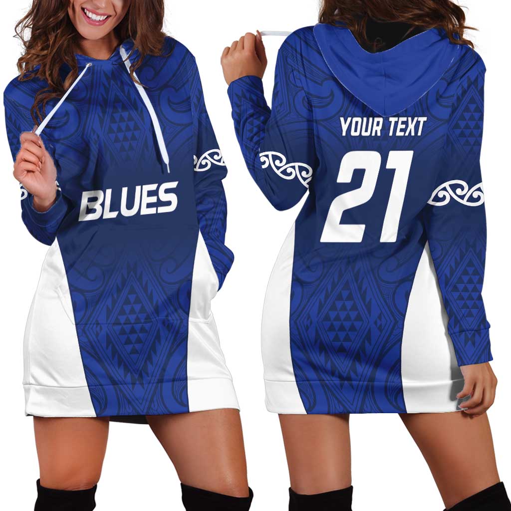 New Zealand Rugby Pacific Custom Hoodie Dress Kahurangi Auckland All Blue LT9 - Polynesian Pride
