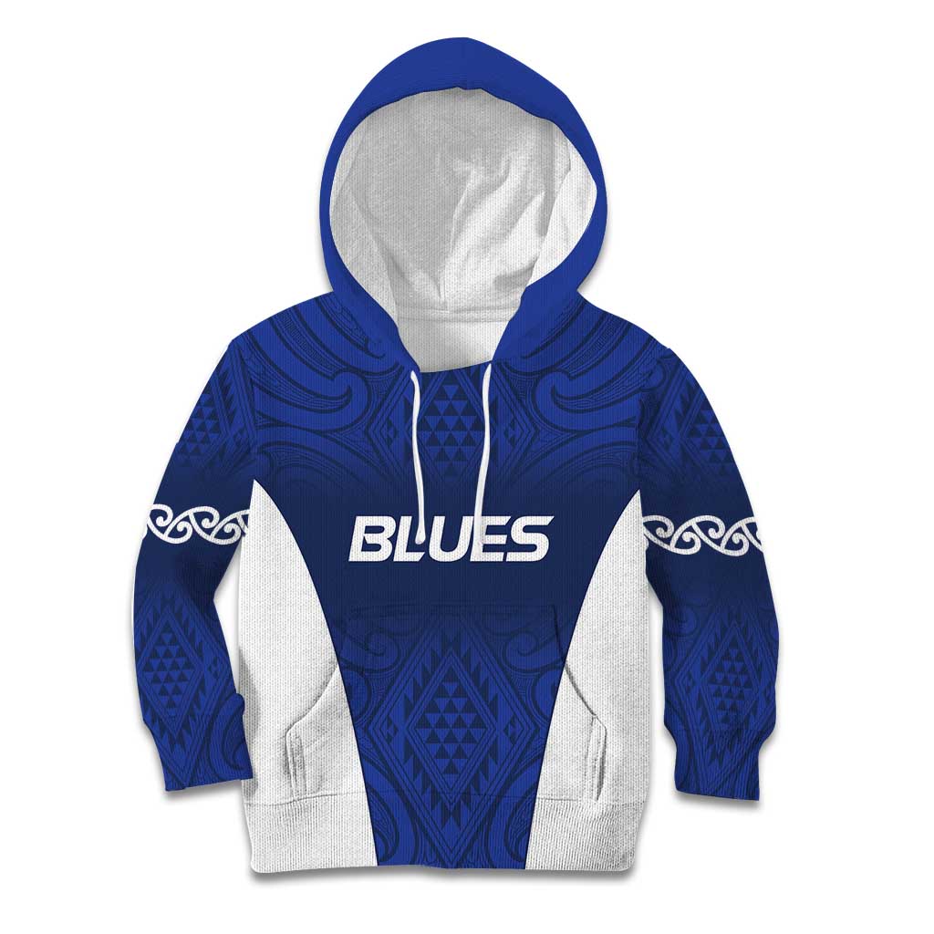 New Zealand Rugby Pacific Custom Kid Hoodie Kahurangi Auckland All Blue LT9 Hoodie Blue - Polynesian Pride