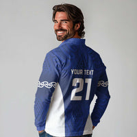 New Zealand Rugby Pacific Custom Long Sleeve Polo Shirt Kahurangi Auckland All Blue LT9 - Polynesian Pride