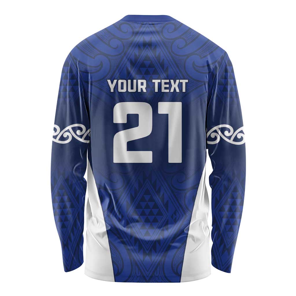 New Zealand Rugby Pacific Custom Long Sleeve Shirt Kahurangi Auckland All Blue