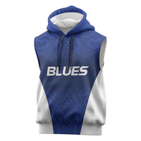 New Zealand Rugby Pacific Custom Sleeveless Hoodie Kahurangi Auckland All Blue LT9 Blue - Polynesian Pride