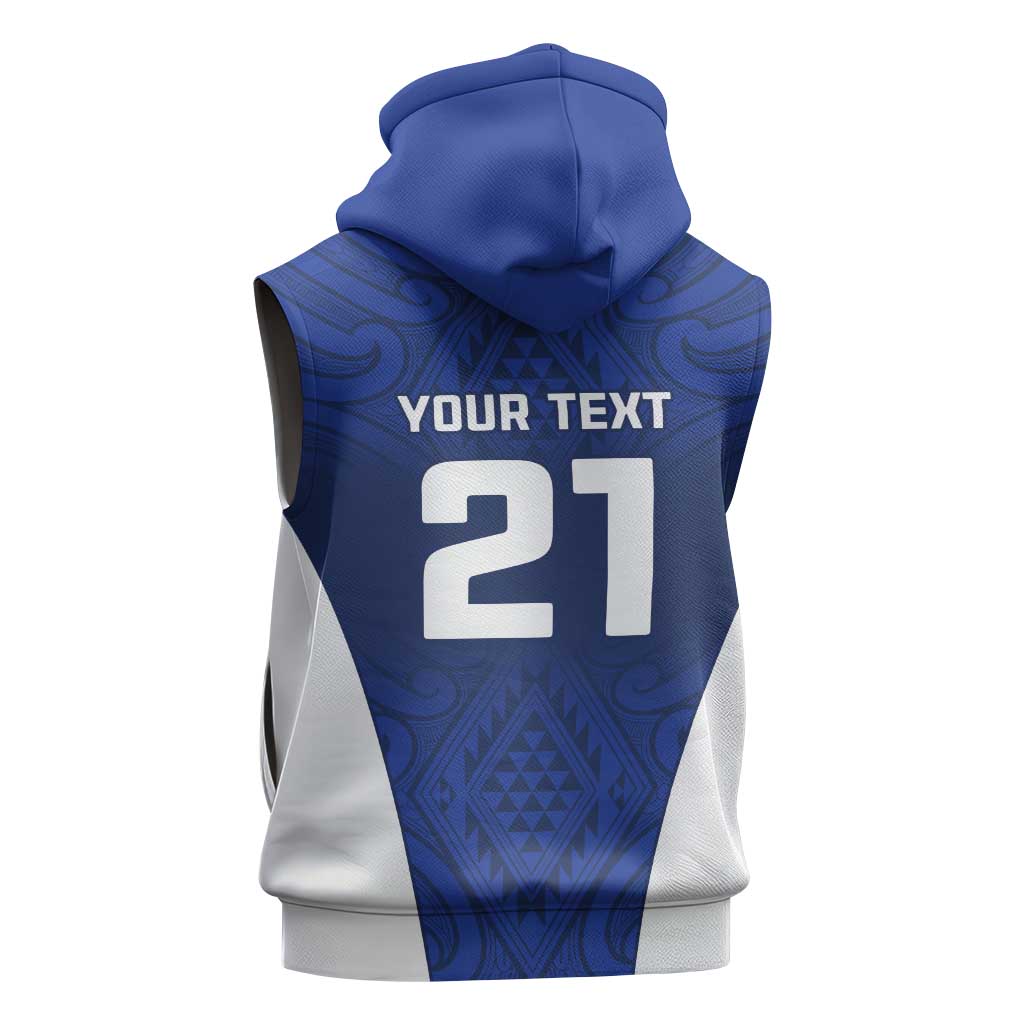 New Zealand Rugby Pacific Custom Sleeveless Hoodie Kahurangi Auckland All Blue LT9 - Polynesian Pride